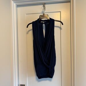 Women’s navy blue sleeveless blouse